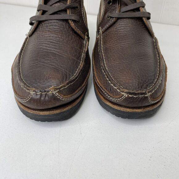 Duluth Trading Boots Mens 10M Work Ankle Chuckka Brown Leather Canvas Lace Up main image 9
